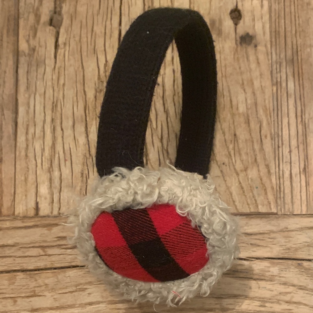 MUDD Earmuffs Ear Warmers Buffalo Plaid Faux Fur 90s Y2K VINTAGE VTG
